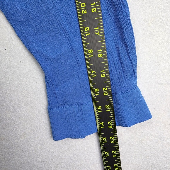 Mynah Womens Swim Coverup M Blue Long Sleeve V-Neck Cruise Beach 100% Rayon - Picture 15 of 15